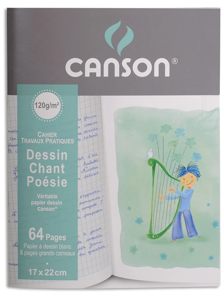 CANSON Cahier poésie et chant, 120 g/m2, 170 x 220 mm - OEM C200005671