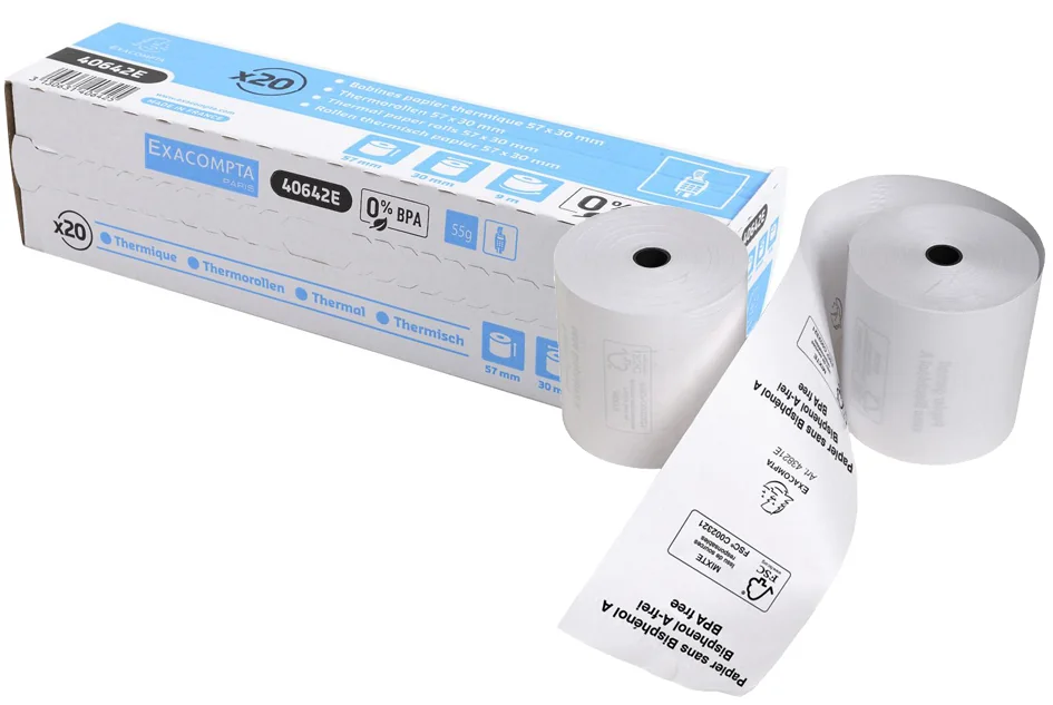 EXACOMPTA Bobines thermiques 57 mm x 9 m - lot de 20 - OEM 40642E