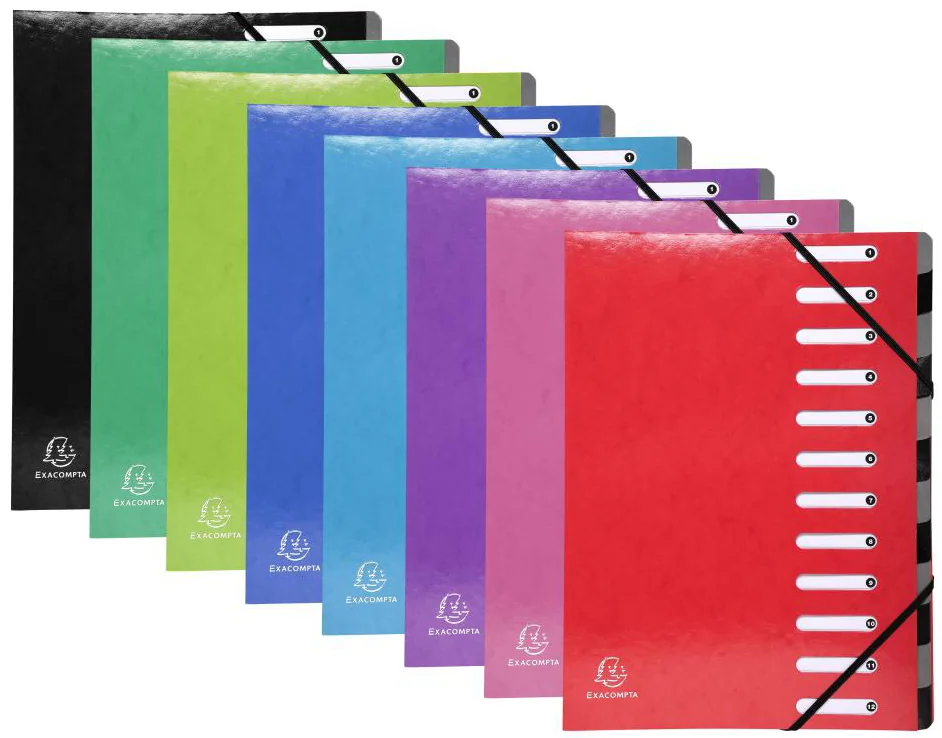 EXACOMPTA Trieur Iderama, 12 compartiments, rouge - OEM 53925E