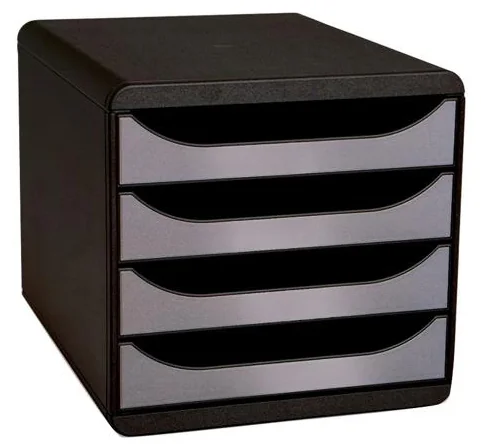 EXACOMPTA Module de classement BIG-BOX, 4 tiroirs, argent - OEM 310438D