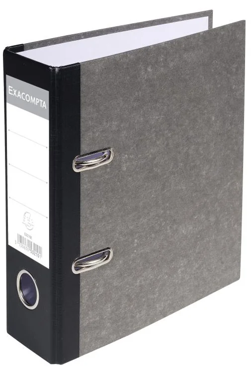 EXACOMPTA Classeur à levier papier marbé, A5, 70 mm, noir - OEM 53210E
