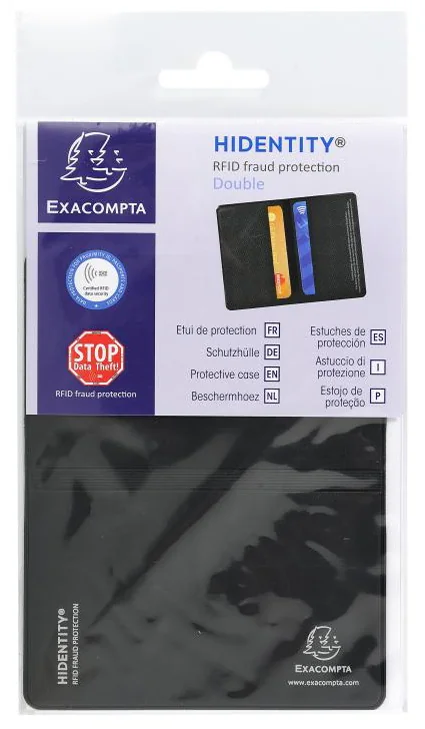 EXACOMPTA Etui de protection RFID Hidentity Double, noir - OEM 5402E