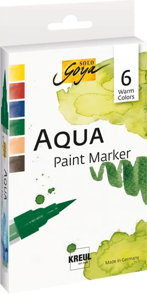 KREUL Stylo pinceau Aqua Paint SOLO Goya Warm Colors,set de6 - OEM 18185