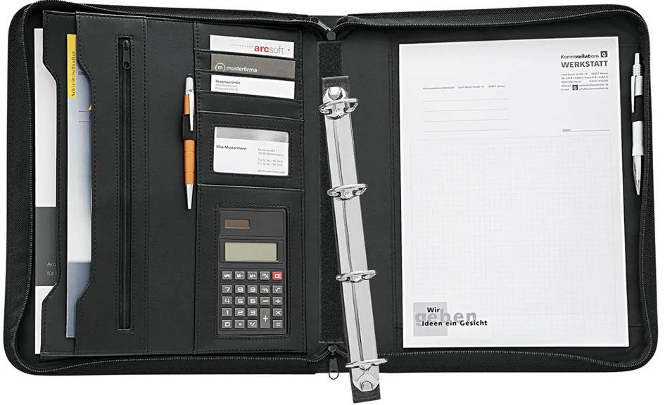 WEDO Porte-documents, A4, avec calculatrice, couleur: noir - OEM 58 1101