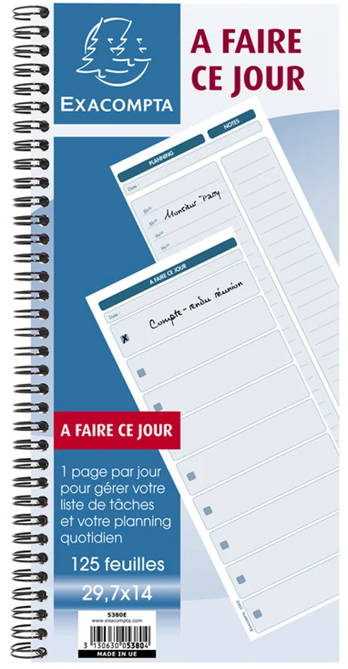 EXACOMPTA Bloc 'A faire ce jour', 297 x 140 mm - OEM 5380E