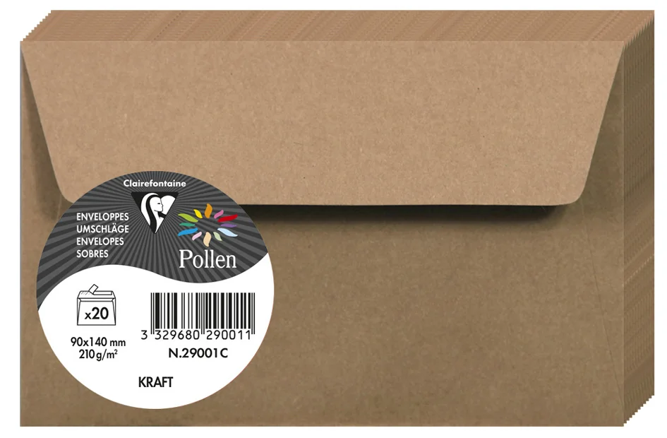 Pollen by Clairefontaine Enveloppe kraft, 110 x 220 mm - OEM 29005C