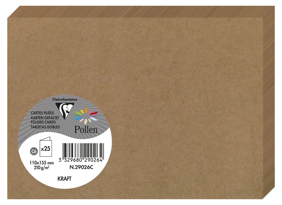 Pollen by Clairefontaine Carte double kraft, 135 x 135 mm - OEM 29028C