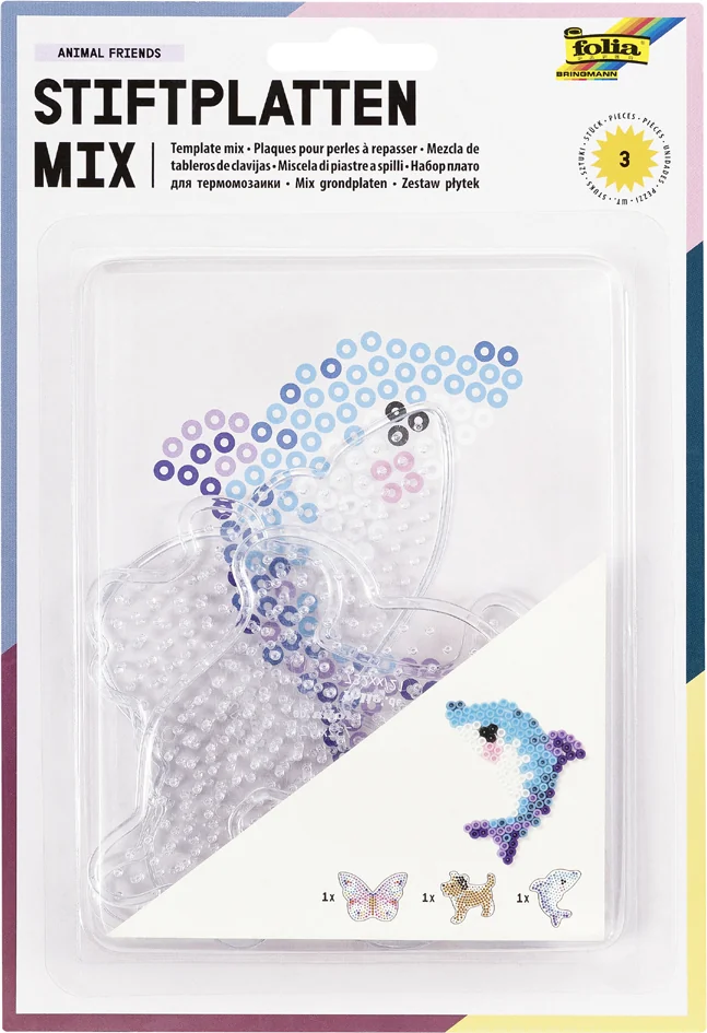 folia Plaques pour perles à repasser MONDE ANIMAL, assorti - OEM 73212