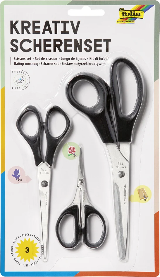 folia Set de ciseaux 'créatif', 3 pièces - OEM 778
