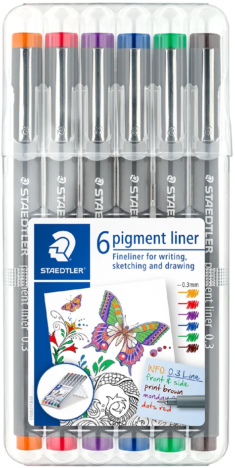 STAEDTLER Feutre à pigment, étui de 6 - OEM 30803-SSB6
