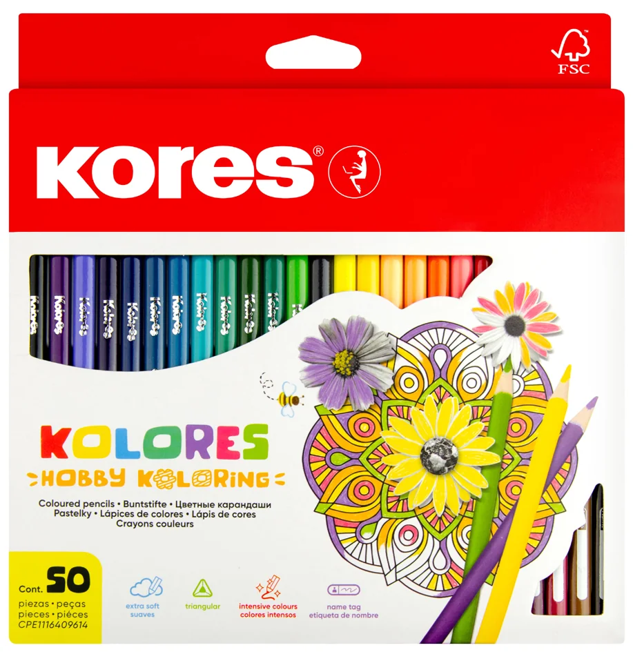 Kores Crayons de couleur triangulaires 'Hobby Koloring' - OEM BB93350