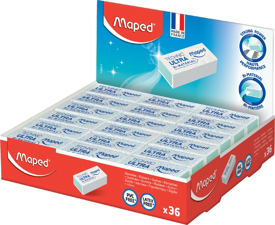 Maped Gomme en plastique Technic Ultra Mini, présentoir de - lot de 36 - OEM 106411