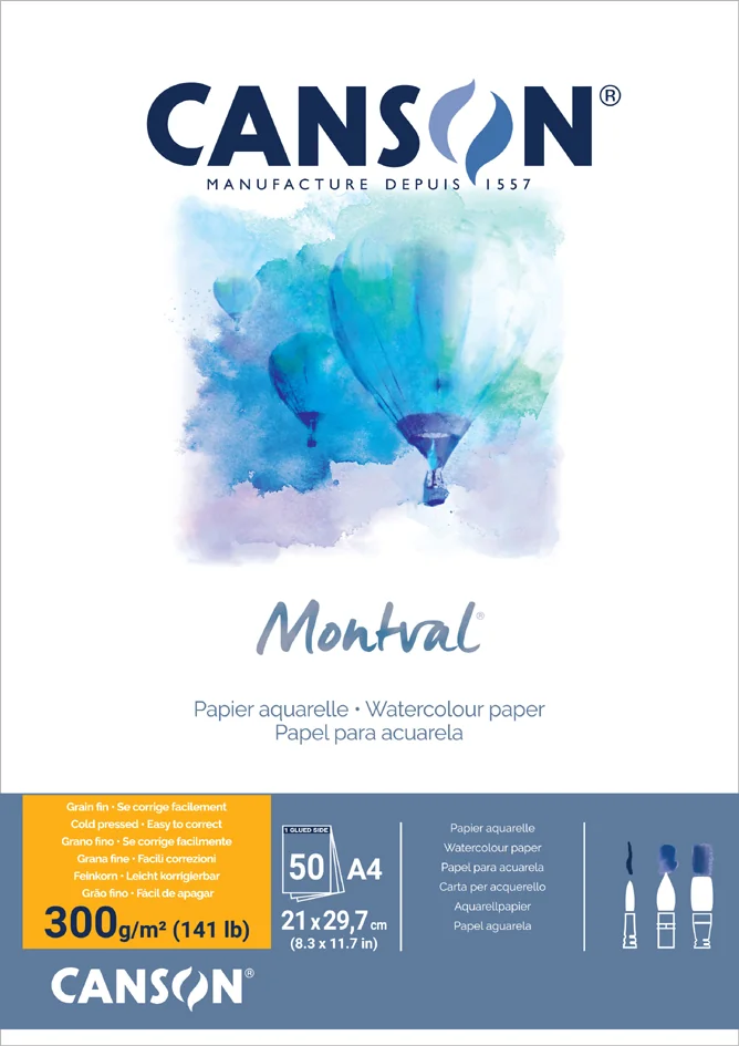 CANSON Bloc de papier aquarelle 'Montval', A3, 100 feuilles - OEM C200006652