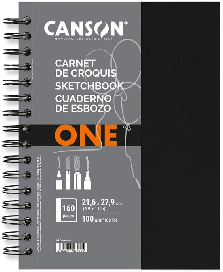 CANSON Carnet esquisse ARTBOOK ONE, 216 x 279 mm, noir - OEM C400039212
