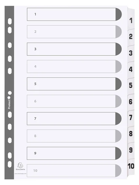 EXACOMPTA Intercalaires en carton 1-10, A4, 10 touches - OEM MWD1-10Z