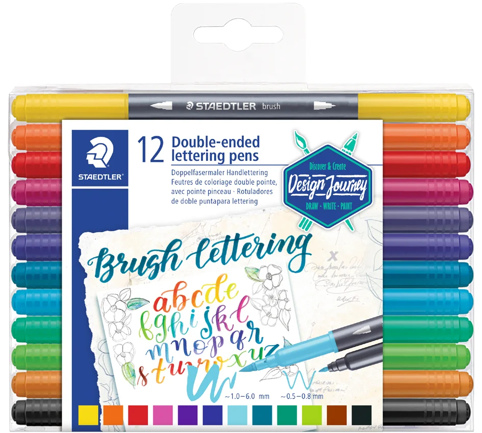 STAEDTLER Feutre calligraphie double pointe Design Journey - OEM 3004 TB12