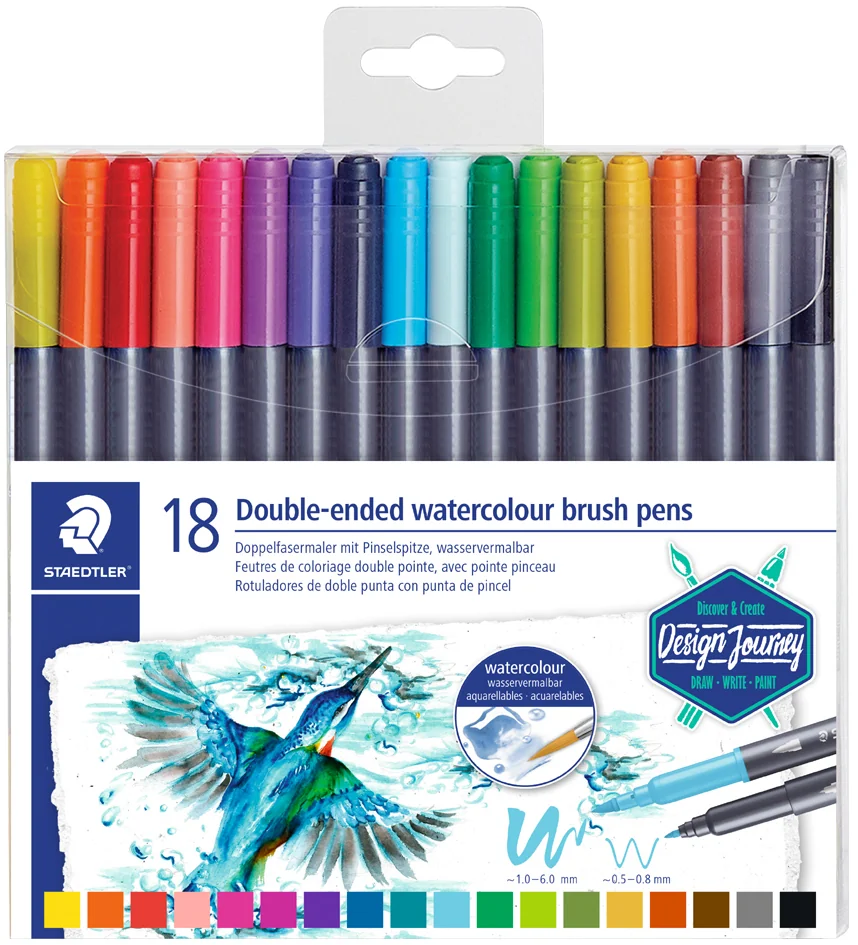 STAEDTLER Feutre double pointe Design Journey, étui de 18 - OEM 3001 TB18