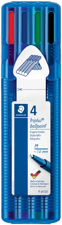 STAEDTLER Stylo à bille triplus ball 437 M, étui de 4 - OEM 437 MSB4