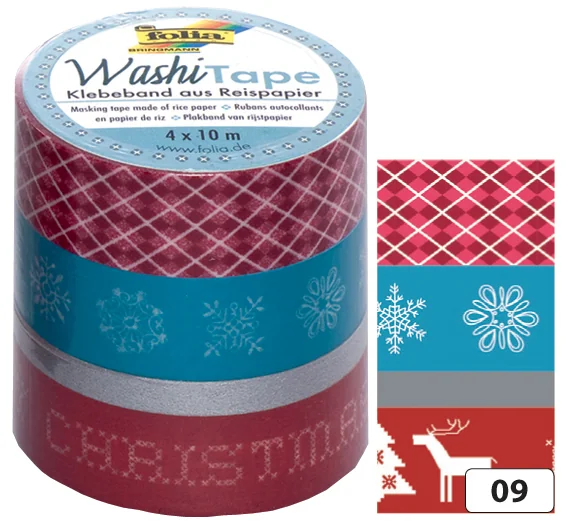 folia Rubans autocollants déco Washi-Tape NOEL RETRO - OEM 26409