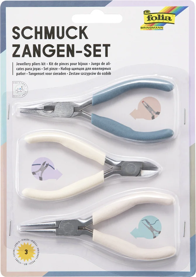 folia Set de pinces pour pierres décoratives, 3 pièces, bleu - OEM 23005