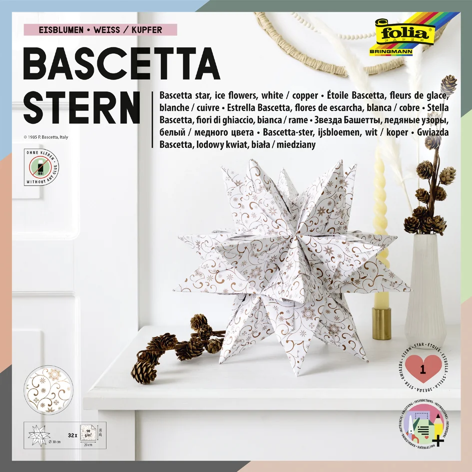 folia Feuilles de papier pliable étoile Bascetta, Ornement 1 - OEM 410/2020