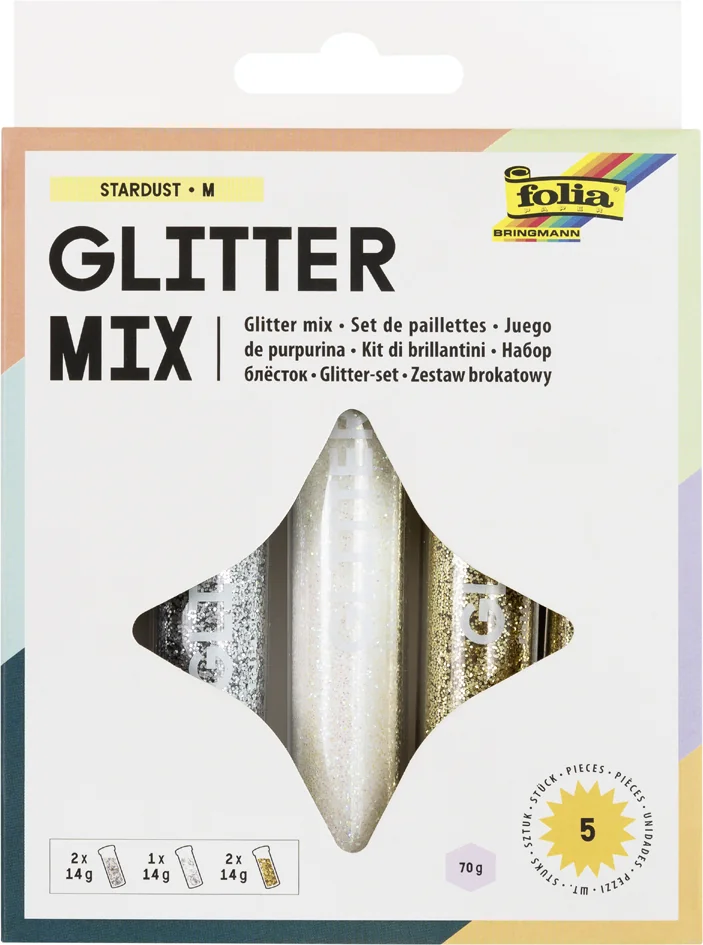 folia Set de paillettes avec colle déco incluse, couleurs - OEM 57801