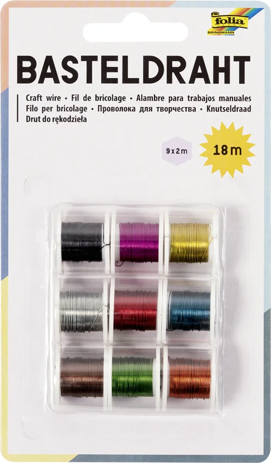 folia Set fil de fil de bricolage, 9 bobines de 2m, couleurs - OEM 79909