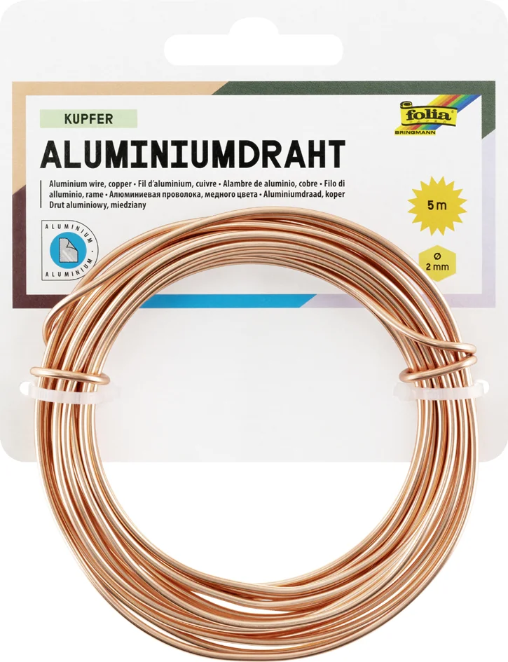 folia Fil de bricolage en aluminium, 2 mm x 5 m, cuivre - OEM 79644