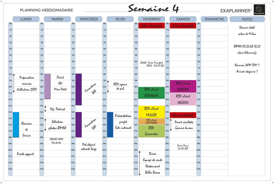 EXACOMPTA Planning magnétique hebdomadaire Exaplanner - OEM 58150E