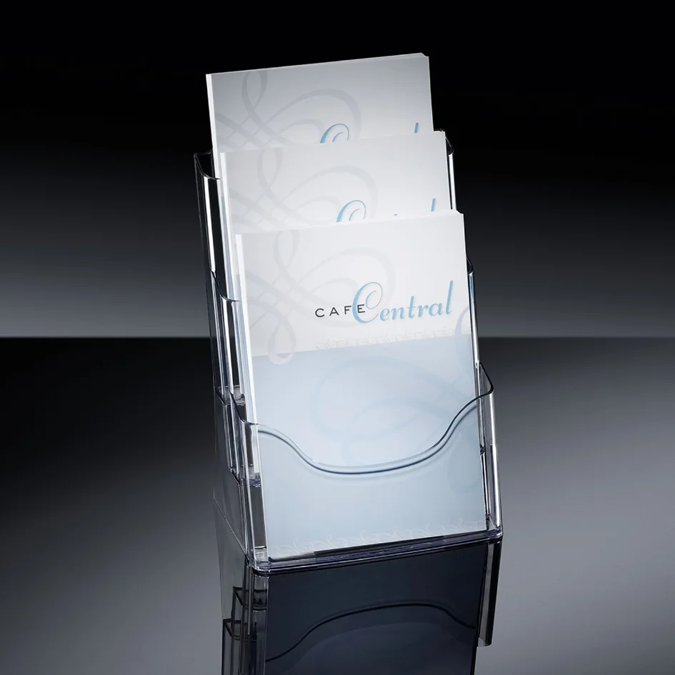 sigel Porte-brochures de table, acrylique, A4, avec 3 - OEM LH130