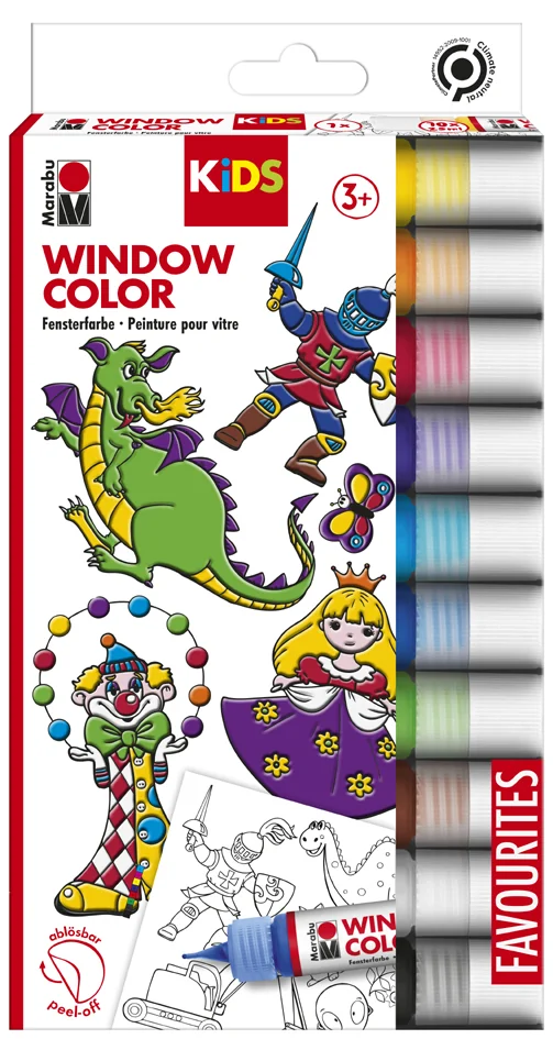 Marabu KiDS Window Color, kit de 10, assorti - OEM 0306000000100