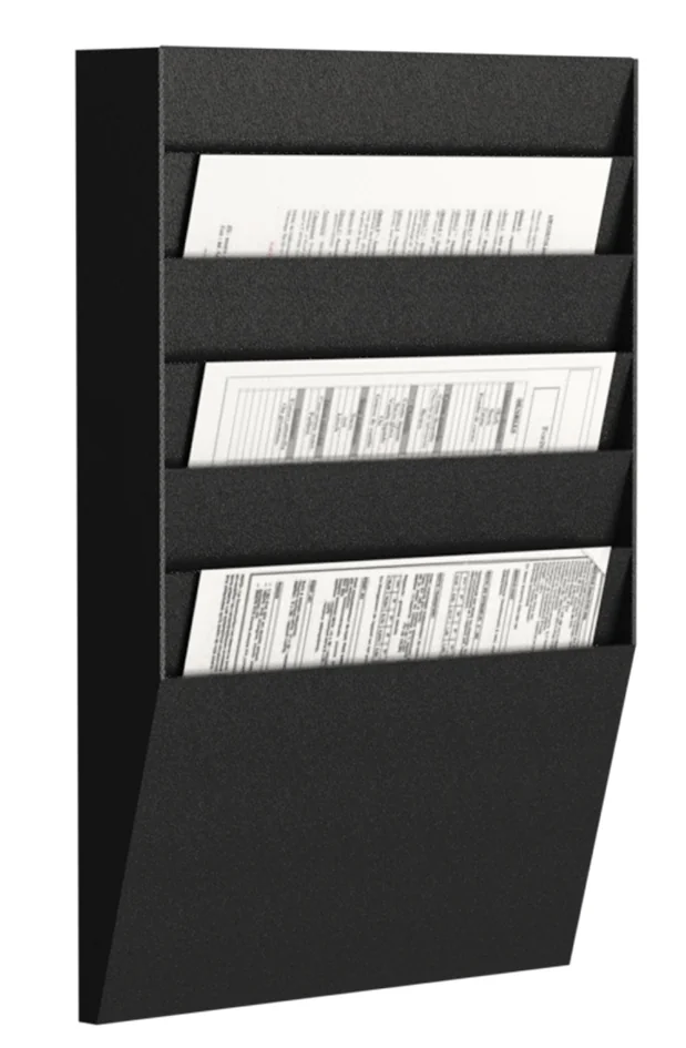 PAPERFLOW Trieur mural, 6 compartiments, A4 paysage, noir - OEM A4H1x6.01