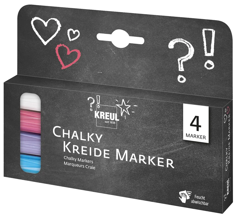 KREUL Marqueurs craie Chalky, Medium, kit de 4 - OEM 22707