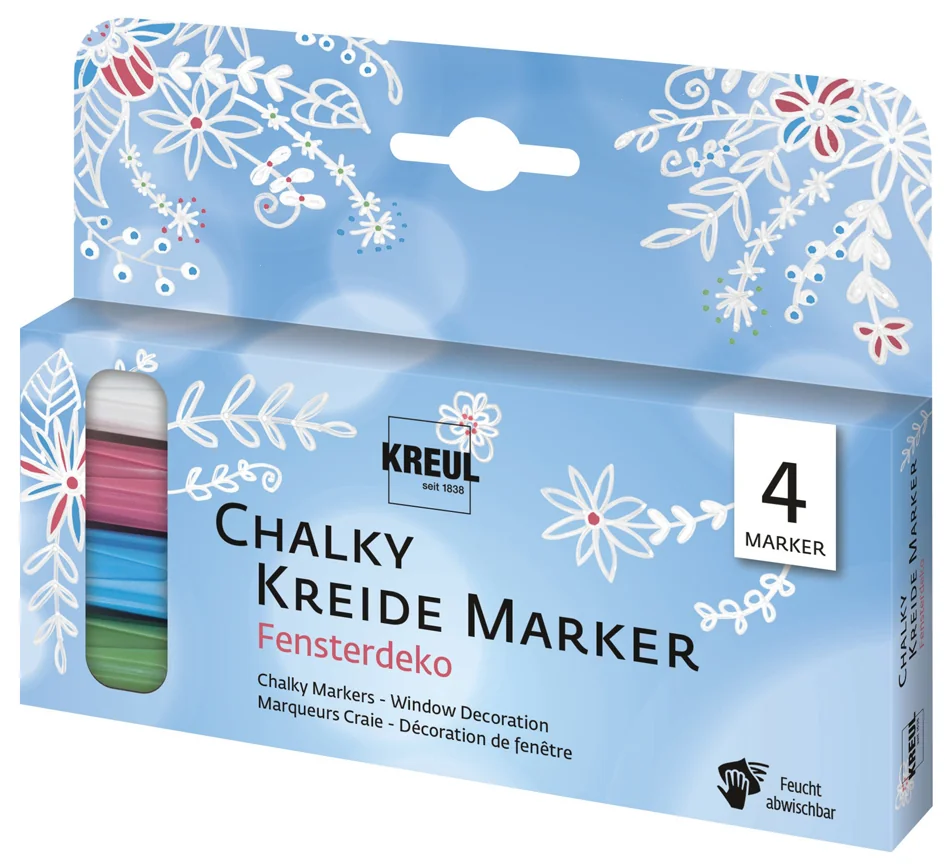 KREUL Marqueur craie Chalky, Medium, kit de 4 décoration de - OEM 22709