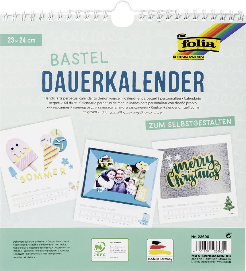 folia Calendrier mural créatif, 230 x 240 mm, noir - OEM 23690