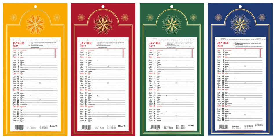 LECAS Calendrier mural long, 160 x 330 mm, fond Skytos, 2027 - OEM 100902950