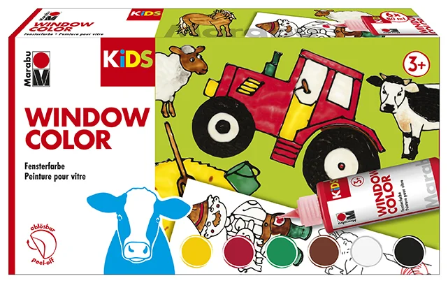 Marabu KiDS Kit de peinture pour vitre 'FERME', 6 x 80 ml - OEM 0306000000010