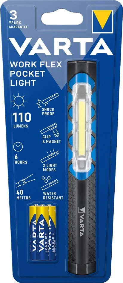VARTA Lampe de travail 'Work Flex Pocket Light', 3 AAA - OEM 17647 101 421