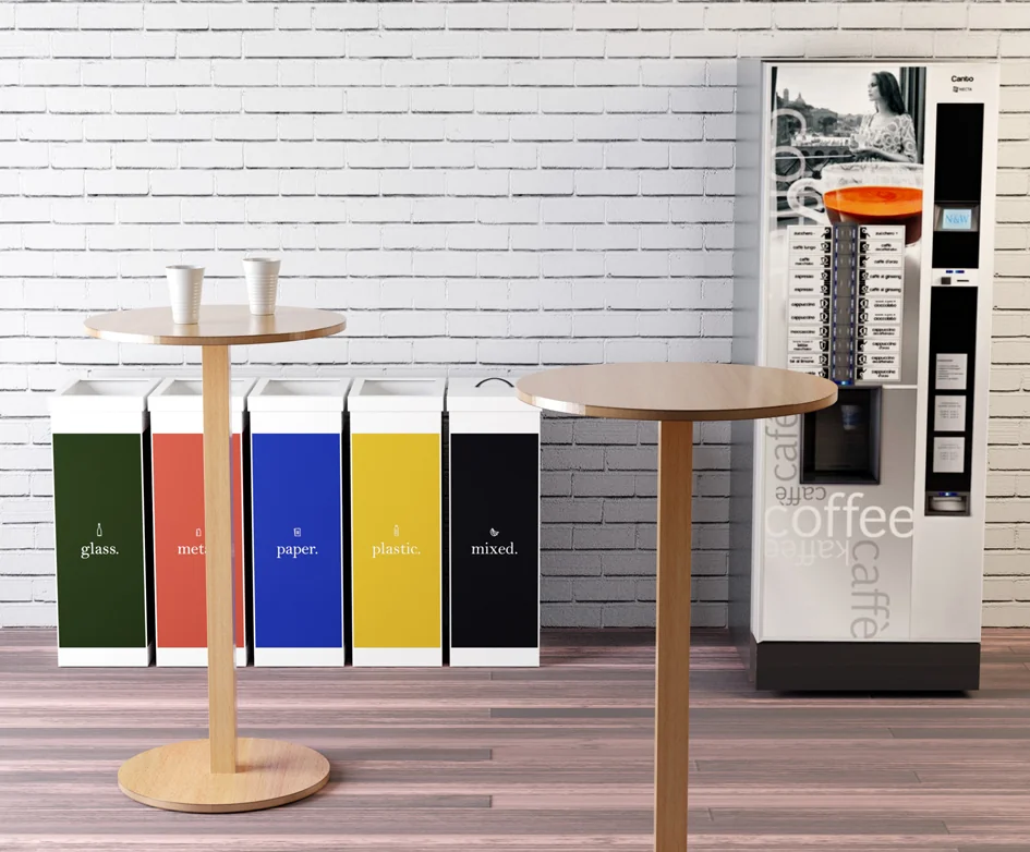 PAPERFLOW Table haute Woody, diam. 600 mm, hêtre/hêtre - OEM MD60.10.23
