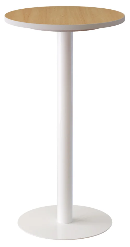 PAPERFLOW Table haute easyDesk, diam. 600 mm, blanc / blanc - OEM MDE60.13.13