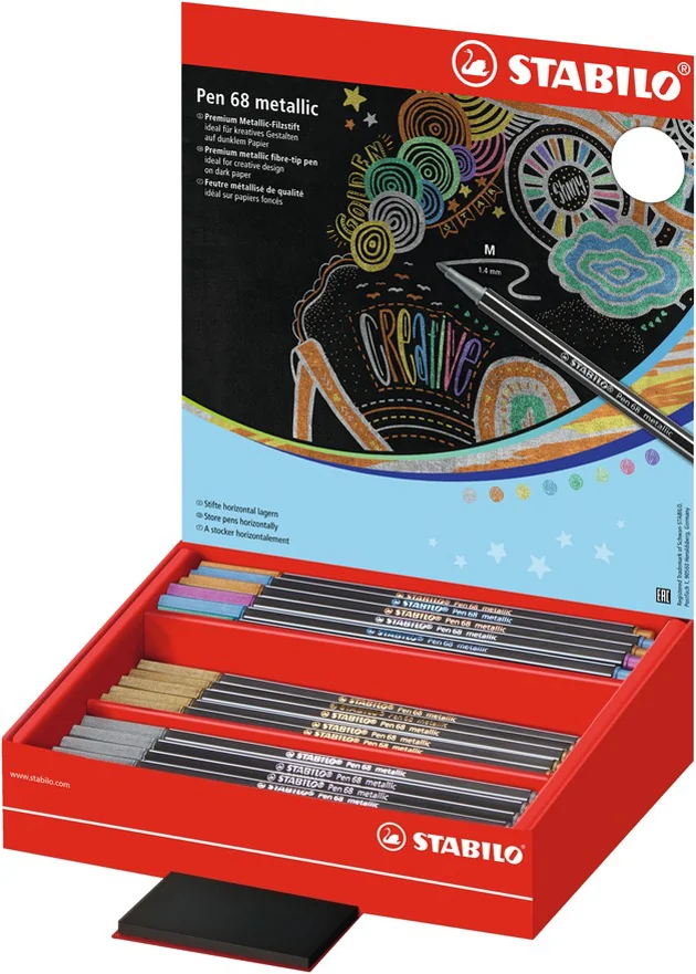 STABILO Feutre Pen 68 metallic, présentoir de 60 - OEM 68/60-8-4
