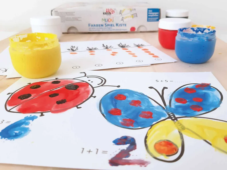 KREUL Gouache aux doigts 'MUCKI', kit de peinture pour jouer - OEM 29103