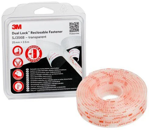3M Dual Lock Fermeture à pression SJ354B, 25 mmx2,5 m, noir - OEM SJ3540/IPS