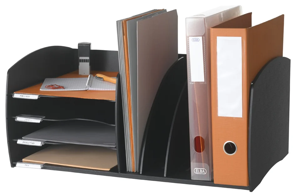 PAPERFLOW Système de rangement S, 4 compartiments, noir - OEM 3020.01