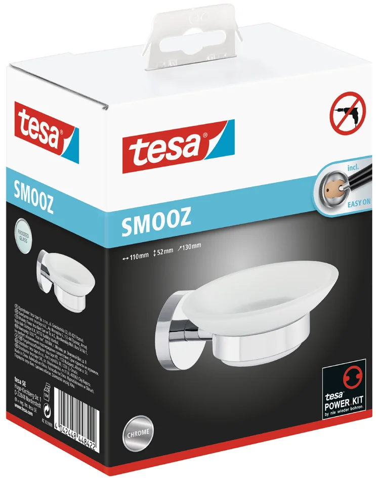 tesa Porte-savon SMOOZ, avec colle, verre satiné - OEM 40324-00000-00