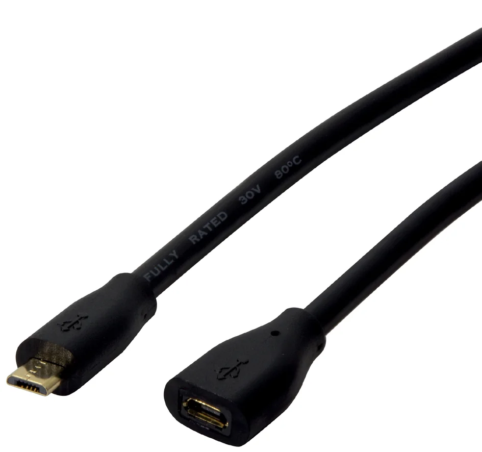 LogiLink Câble de rallonge micro USB 2.0, 2,0 m, noir - OEM CU0123