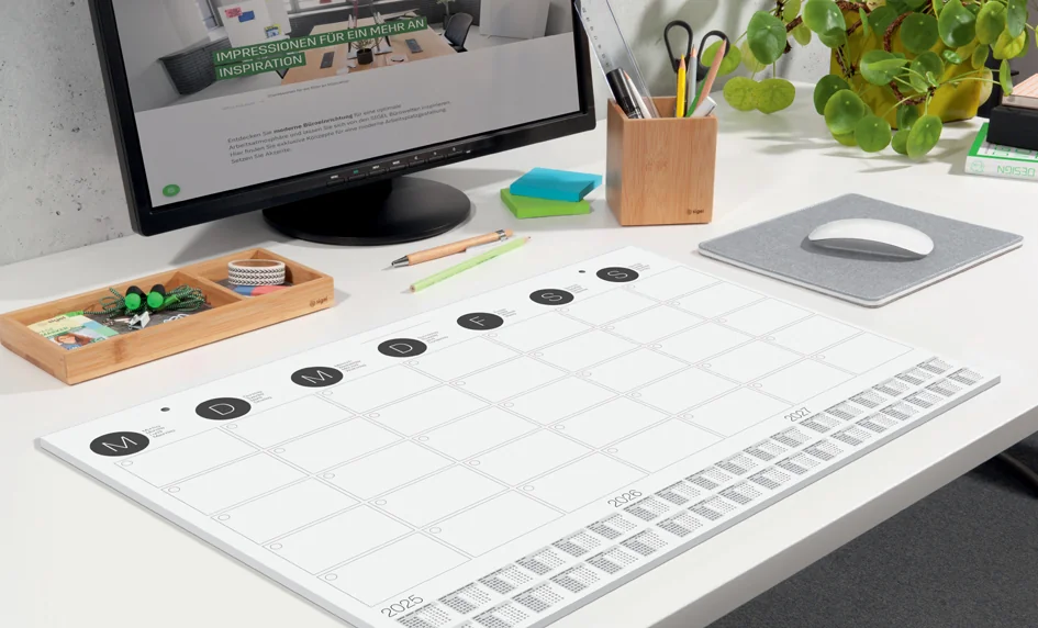 sigel Sous-main bloc papier / Calendrier mural, noir-blanc - OEM HO550
