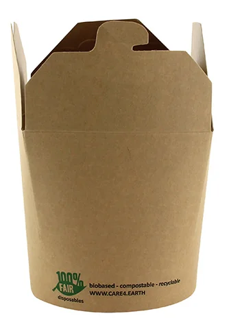 PAPSTAR Boîte à snack 'pure', carré, 470 ml, brun - OEM 87270