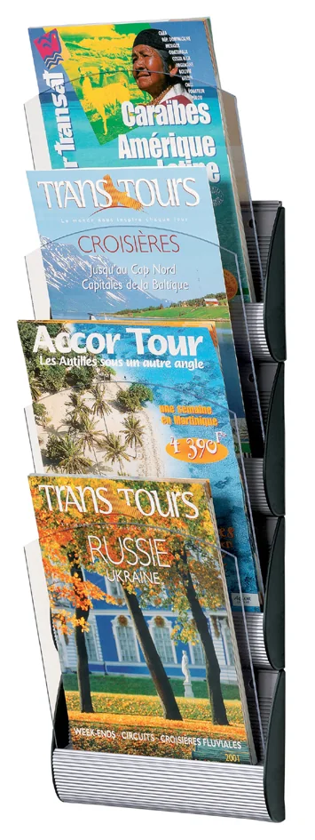 PAPERFLOW Porte-brochures mural Integral, DIN long, gris alu - OEM 4065x4.35