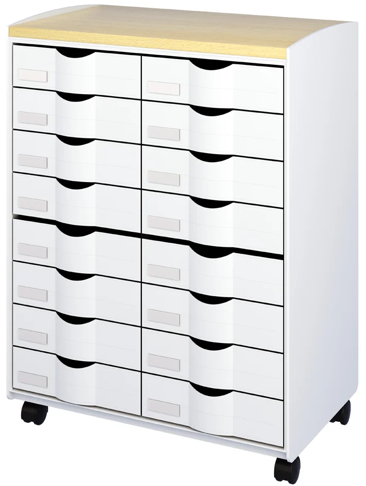 PAPERFLOW Desserte, 16 tiroirs, gris / hêtre - OEM DT162N.02.23 – Image 5